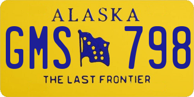 AK license plate GMS798