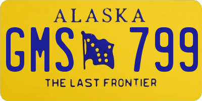 AK license plate GMS799