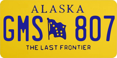 AK license plate GMS807