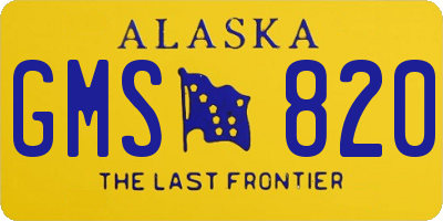 AK license plate GMS820