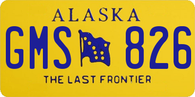 AK license plate GMS826