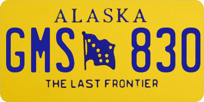 AK license plate GMS830