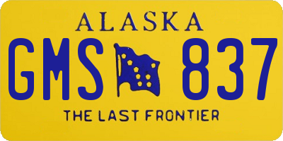 AK license plate GMS837