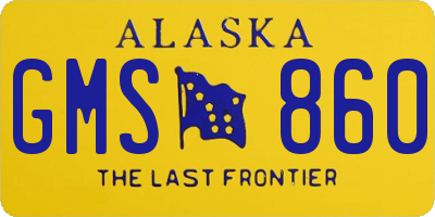 AK license plate GMS860