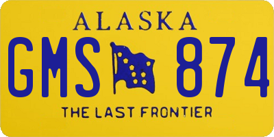AK license plate GMS874