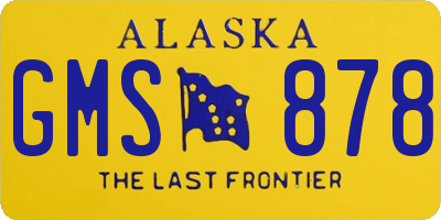 AK license plate GMS878