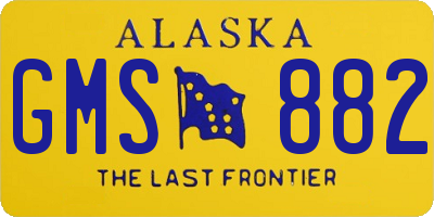 AK license plate GMS882