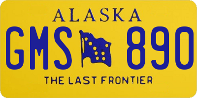 AK license plate GMS890
