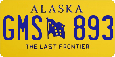 AK license plate GMS893