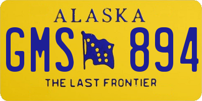 AK license plate GMS894