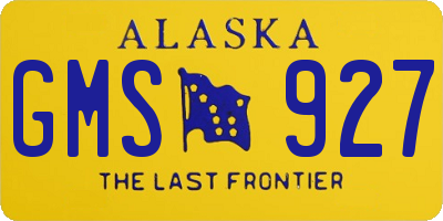 AK license plate GMS927