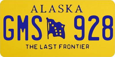 AK license plate GMS928