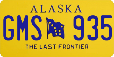 AK license plate GMS935