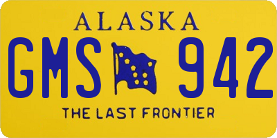 AK license plate GMS942