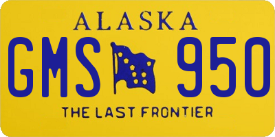 AK license plate GMS950