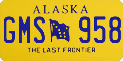 AK license plate GMS958