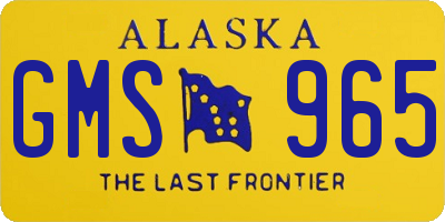 AK license plate GMS965