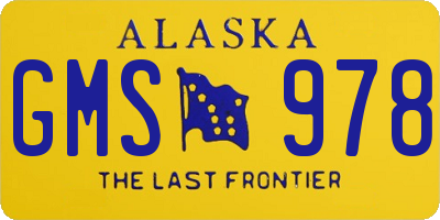 AK license plate GMS978