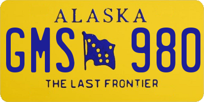AK license plate GMS980