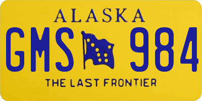 AK license plate GMS984