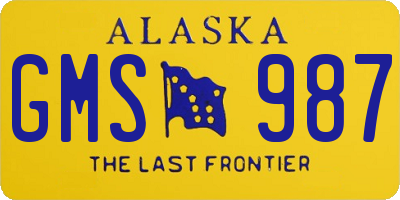 AK license plate GMS987