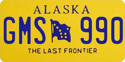 AK license plate GMS990