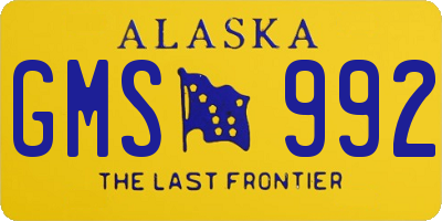 AK license plate GMS992