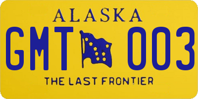 AK license plate GMT003