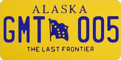 AK license plate GMT005