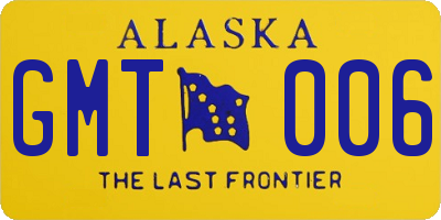 AK license plate GMT006