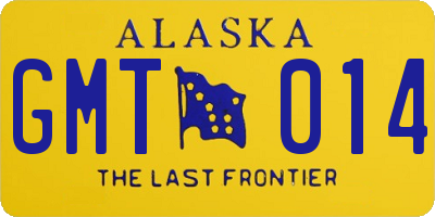 AK license plate GMT014