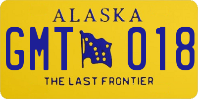 AK license plate GMT018