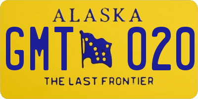 AK license plate GMT020