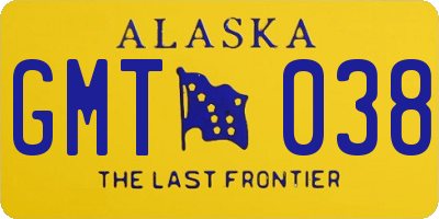 AK license plate GMT038