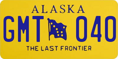 AK license plate GMT040