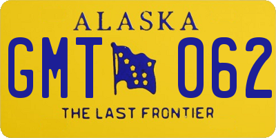 AK license plate GMT062