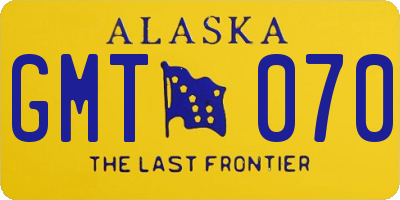 AK license plate GMT070
