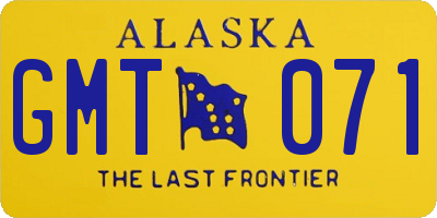 AK license plate GMT071