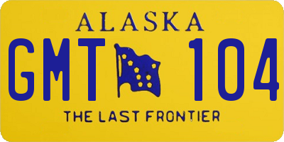 AK license plate GMT104