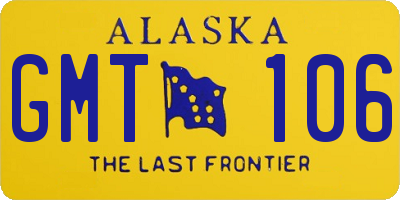 AK license plate GMT106