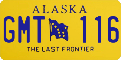 AK license plate GMT116