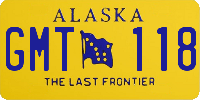 AK license plate GMT118