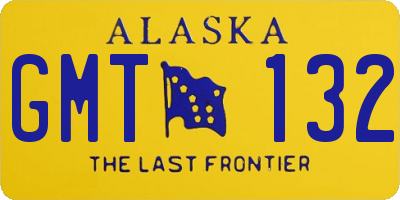 AK license plate GMT132