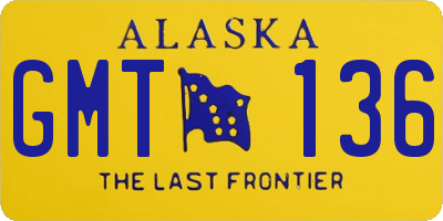 AK license plate GMT136