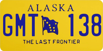 AK license plate GMT138