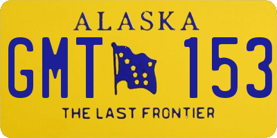 AK license plate GMT153