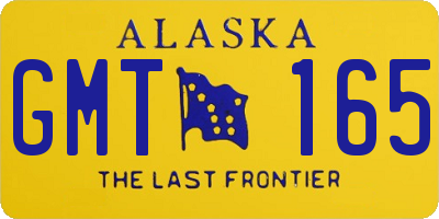 AK license plate GMT165