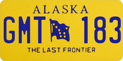 AK license plate GMT183