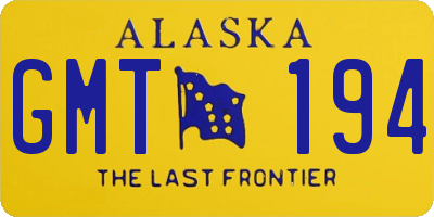 AK license plate GMT194