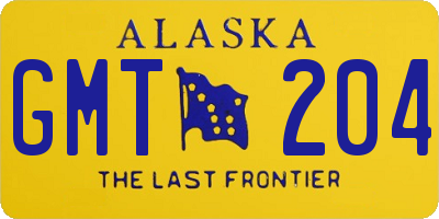 AK license plate GMT204